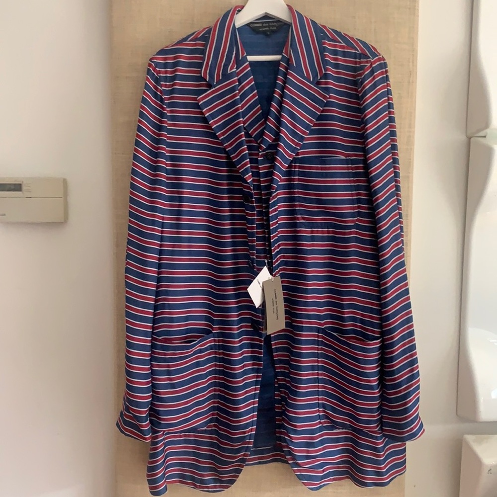 - NWT attached vest chore-robe stripe lightweight